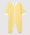 Baby Girls' Yellow Pinstriped Organic Cotton Sleepsuit OCRE yellow/MARSHMALLOW white